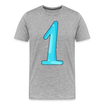 1 - Men's Premium Organic T-Shirt - heather grey - Front - Damien (186cm)