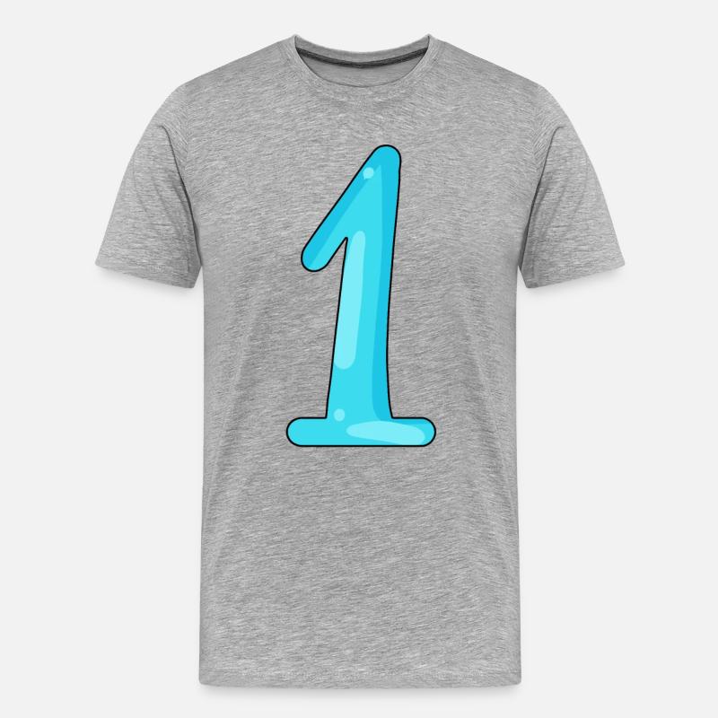 1 - Männer Premium Bio T-Shirt - Grau meliert