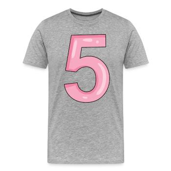 5 Rosa - T-shirt bio Premium Homme - gris chiné - Devant - Damien (186cm)