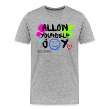 SHANIMAX Joie et bonheur - T-shirt bio Premium Homme - gris chiné - Devant - Damien (186cm)