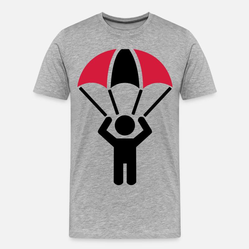 Fallschirm - Männer Premium Bio T-Shirt - Grau meliert