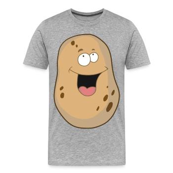 Kartoffel fröhlich Gemüse Speise Bio Bauern - Männer Premium Bio T-Shirt - Grau meliert - Vorne - Damien (186cm)