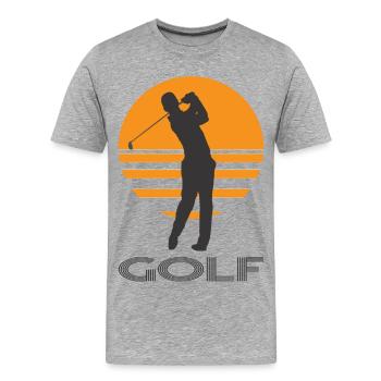 Le golf - T-shirt bio Premium Homme - gris chiné - Devant - Damien (186cm)