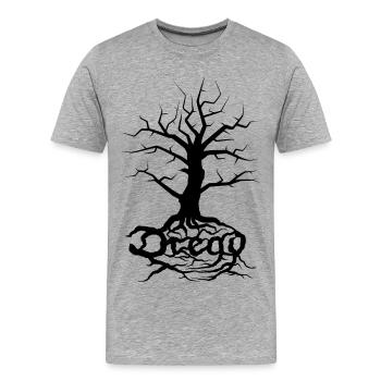 Dread Tree Black - Men's Premium Organic T-Shirt - heather grey - Front - Damien (186cm)