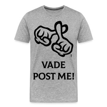 Vade Post Me! (Kreuz / Bibel / Religion / 1C) - Männer Premium Bio T-Shirt - Grau meliert - Vorne - Damien (186cm)