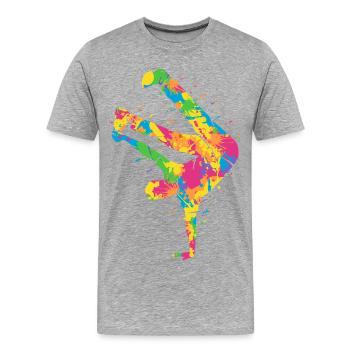 Breakdance Breakdance colorée Breakdance Garçons - T-shirt bio Premium Homme - gris chiné - Devant - Damien (186cm)