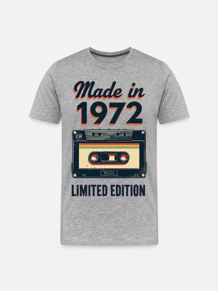 Made in 1972 – Limited Edition - Men's Premium Organic T-Shirt - heather grey