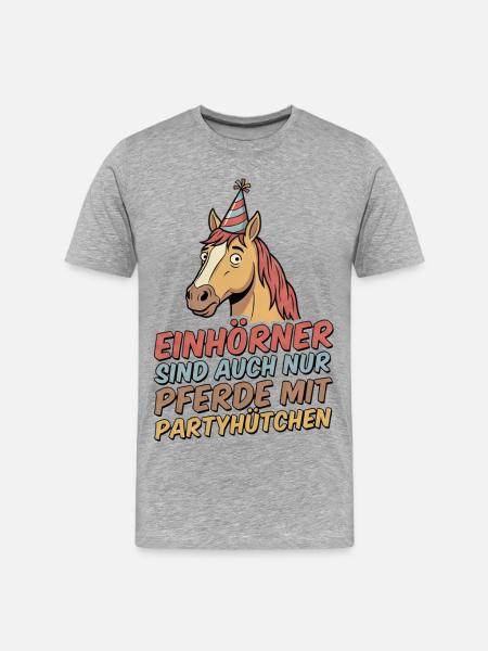 Party horse with hat - Men's Premium Organic T-Shirt - heather grey