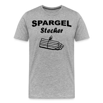 Spargelstecher - Spargel - Männer Premium Bio T-Shirt - Grau meliert - Vorne - Damien (186cm)