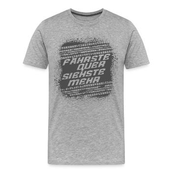 FÄHRSTE QUER SIEHSTE MEHR - Männer Premium Bio T-Shirt - Grau meliert - Vorne - Damien (186cm)