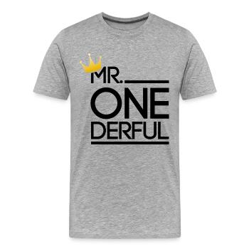 Mr. Wonderful - T-shirt bio Premium Homme - gris chiné - Devant - Damien (186cm)