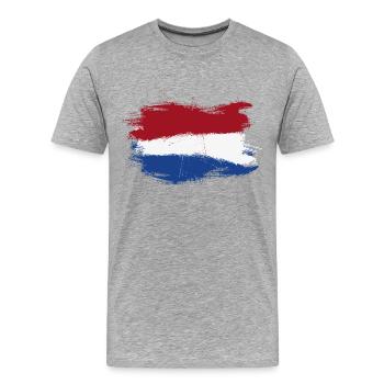 Niederlande Holland Flagge Fahne - Männer Premium Bio T-Shirt - Grau meliert - Vorne - Damien (186cm)