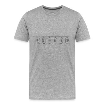 Conception de lanternes japonaises - T-shirt bio Premium Homme - gris chiné - Devant - Damien (186cm)