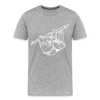 Faultier sloth geometrisch Geschenk Hipster eck - Männer Premium Bio T-Shirt - Grau meliert - Vorne - Damien (186cm)