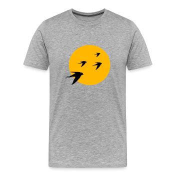 Oiseaux oiseau soleil - T-shirt bio Premium Homme - gris chiné - Devant - Damien (186cm)