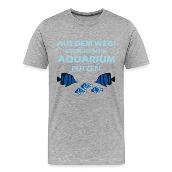 Aquarium Aquarianer - Männer Premium Bio T-Shirt - Grau meliert - Vorne - Damien (186cm)