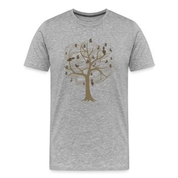 Musik Noten - Männer Premium Bio T-Shirt - Grau meliert - Vorne - Damien (186cm)