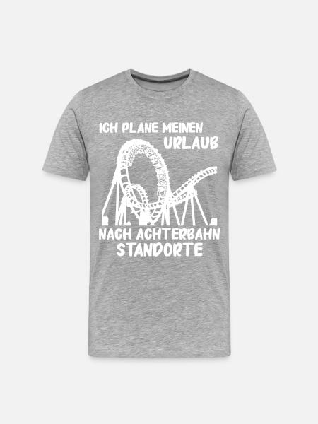 Achterbahn Freizeitpark Roller Coaster - Männer Premium Bio T-Shirt - Grau meliert