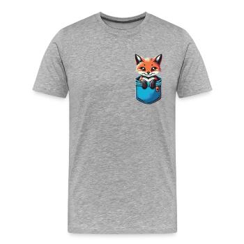 Fuchs Füchse Tier - Männer Premium Bio T-Shirt - Grau meliert - Vorne - Damien (186cm)