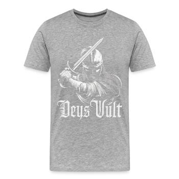Kreuzritter Tempelritter Mittelalter - Männer Premium Bio T-Shirt - Grau meliert - Vorne - Damien (186cm)