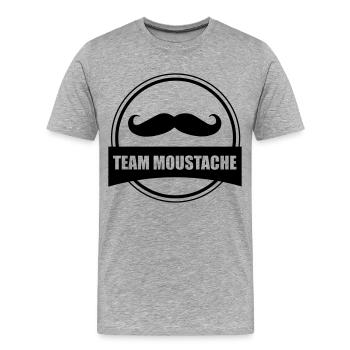 team moustache - T-shirt bio Premium Homme - gris chiné - Devant - Damien (186cm)