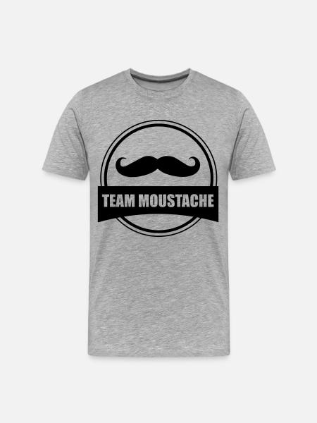 team moustache - T-shirt bio Premium Homme - gris chiné