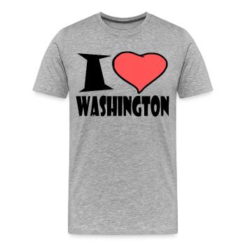 J'adore Washington - T-shirt bio Premium Homme - gris chiné - Devant - Damien (186cm)