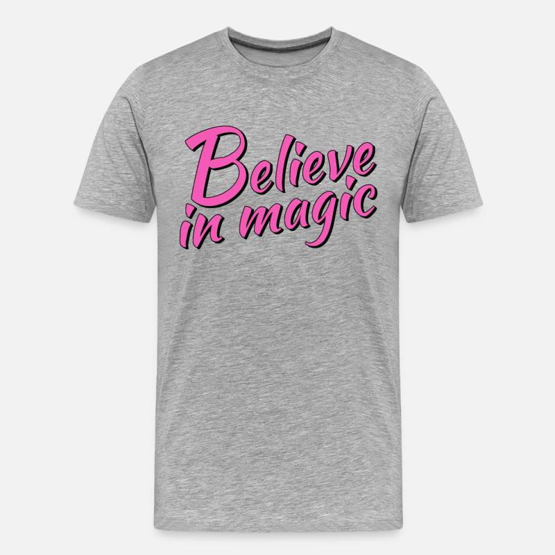 Believe in magic - Männer Premium Bio T-Shirt - Grau meliert