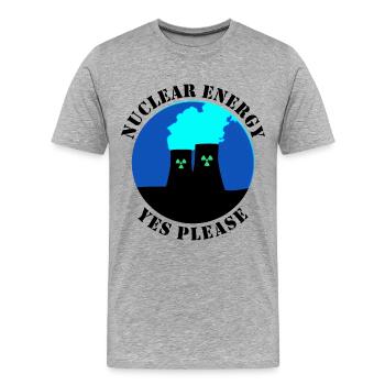 Atomenergie, Ja bitte, Ja zu Atomkraft - Männer Premium Bio T-Shirt - Grau meliert - Vorne - Damien (186cm)