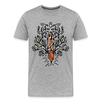 Mad Bullet - Men's Premium Organic T-Shirt - heather grey - Front - Damien (186cm)
