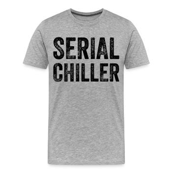 REFROIDISSEUR DE SÉRIE Idée cadeau drôle - T-shirt bio Premium Homme - gris chiné - Devant - Damien (186cm)