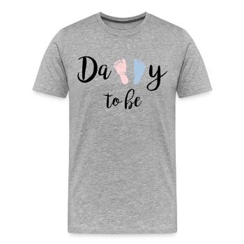 Daddy To Be - Men's Premium Organic T-Shirt - heather grey - Front - Damien (186cm)