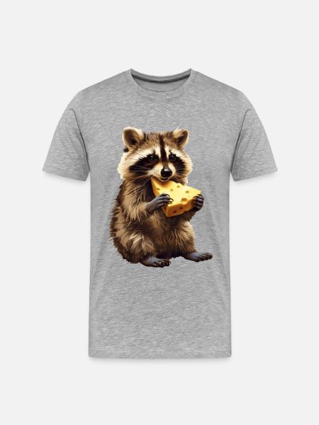 Waschbär - Männer Premium Bio T-Shirt - Grau meliert