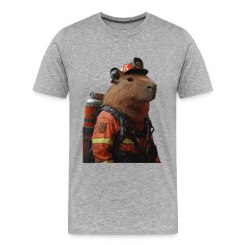 Wasserschwein - Männer Premium Bio T-Shirt - Grau meliert - Vorne - Damien (186cm)