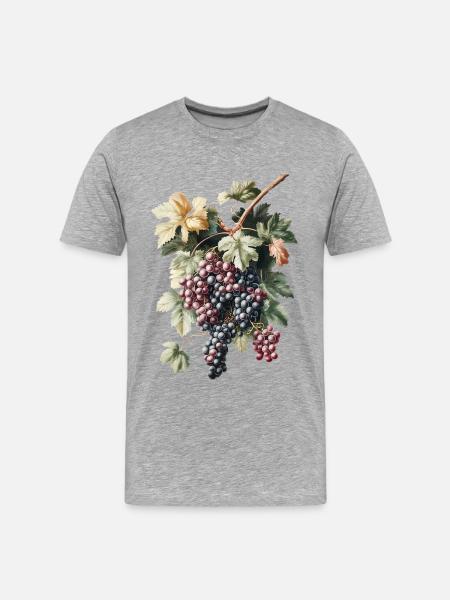 Trauben - Männer Premium Bio T-Shirt - Grau meliert