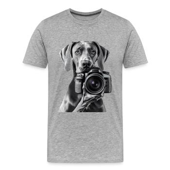 Deutsche Dogge - Männer Premium Bio T-Shirt - Grau meliert - Vorne - Damien (186cm)
