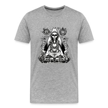 Zim le pharaon alien - T-shirt bio Premium Homme - gris chiné - Devant - Damien (186cm)