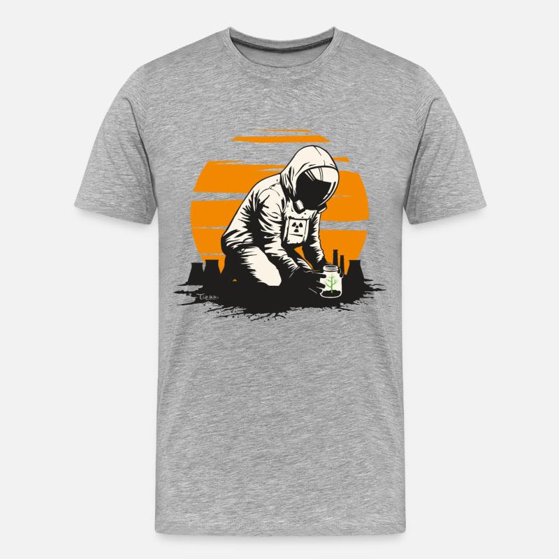 Nukleare Wiederbelebung - Männer Premium Bio T-Shirt - Grau meliert