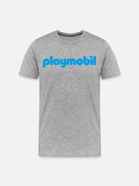 Playmobil Klassisches Logo - Männer Premium Bio T-Shirt - Grau meliert