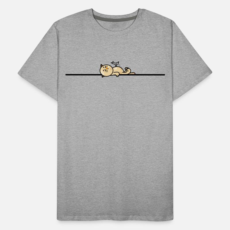 Drôle de chat avec mouette T-shirt bio Premium Homme