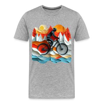 Fahrrad Ausflug - Männer Premium Bio T-Shirt - Grau meliert - Vorne - Damien (186cm)