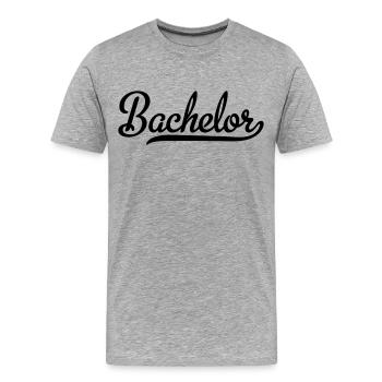 bachelor - Männer Premium Bio T-Shirt - Grau meliert - Vorne - Damien (186cm)