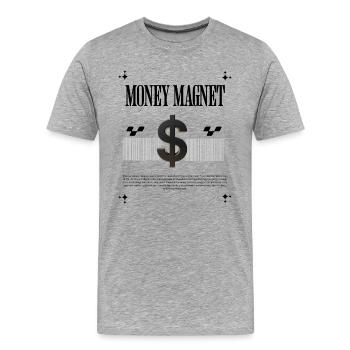 Money - Männer Premium Bio T-Shirt - Grau meliert - Vorne - Damien (186cm)