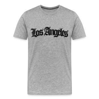 los Angeles - T-shirt bio Premium Homme - gris chiné - Devant - Damien (186cm)