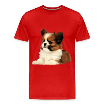 Chiot mignon - T-shirt bio Premium Homme - rouge - Devant - Damien (186cm)
