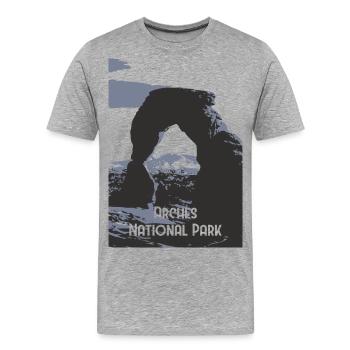 Arches National Park - Männer Premium Bio T-Shirt - Grau meliert - Vorne - Damien (186cm)