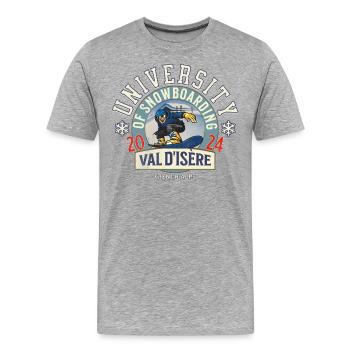 University of snowboarding - T-shirt bio Premium Homme - gris chiné - Devant - Damien (186cm)
