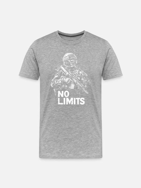 Soldier No Limits - Männer Premium Bio T-Shirt - Grau meliert