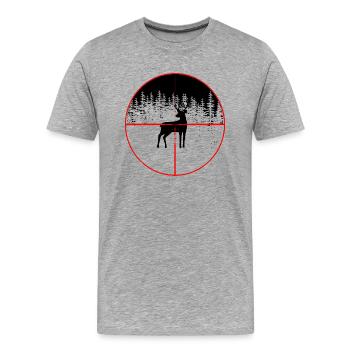 Hunting Hunter - Men's Premium Organic T-Shirt - heather grey - Front - Damien (186cm)