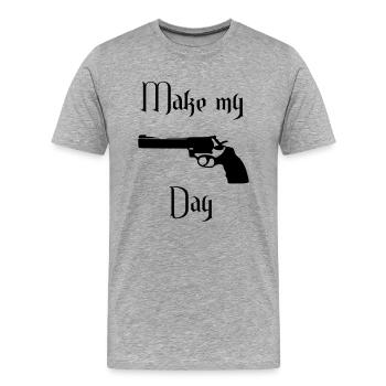 make my day - Männer Premium Bio T-Shirt - Grau meliert - Vorne - Damien (186cm)